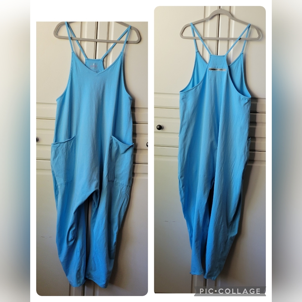 Free People Hot Shot Onesie S Sky Blue